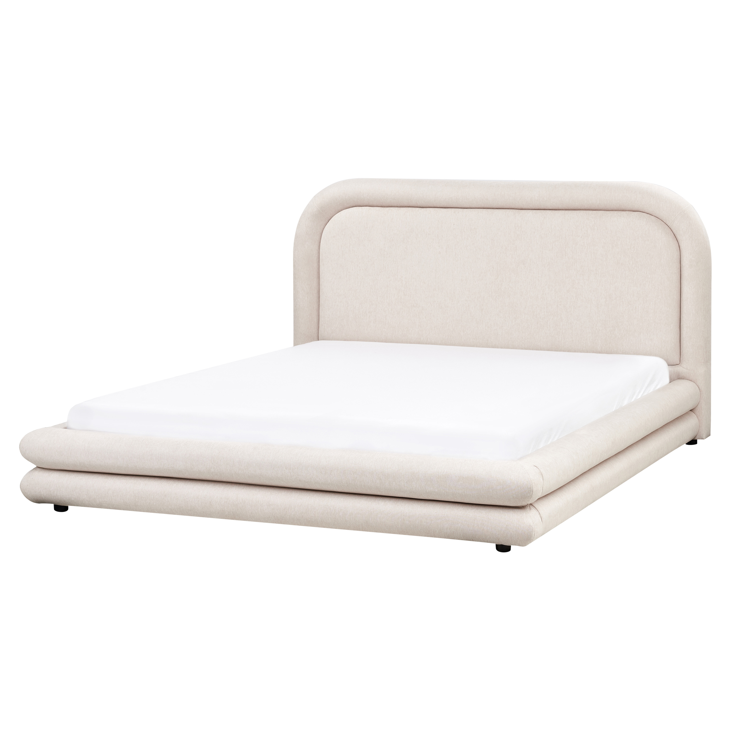 Säng med lamellram Konstlinne LAVARDENS 160 x 200 cm Ljusbeige