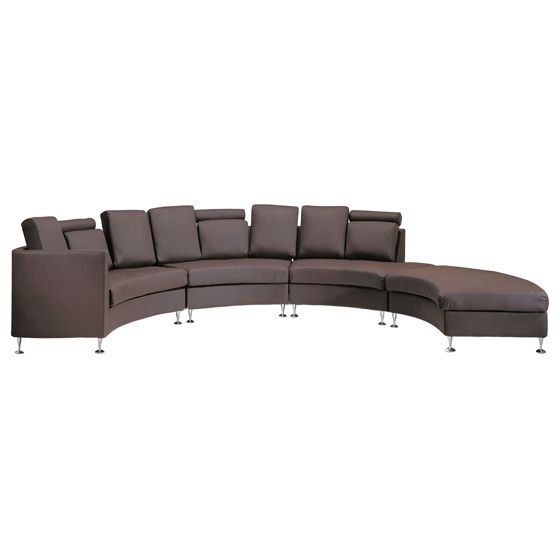 Halvrund soffa 7-sits ROTUNDE Läder Brun