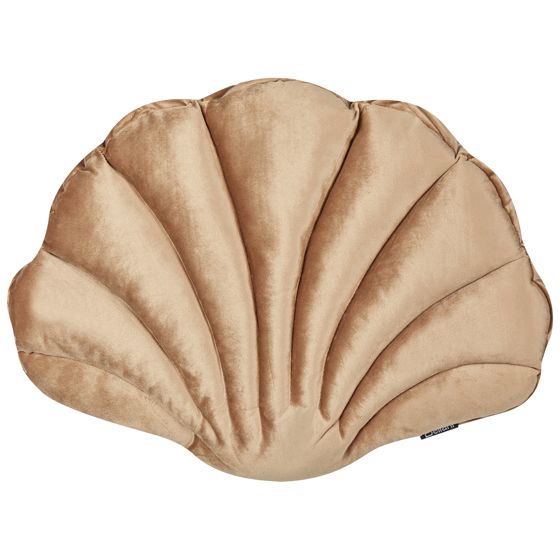 Prydnadskudde CONSOLIDA 47 x 35 cm Sammet Mörkbeige Monokromt