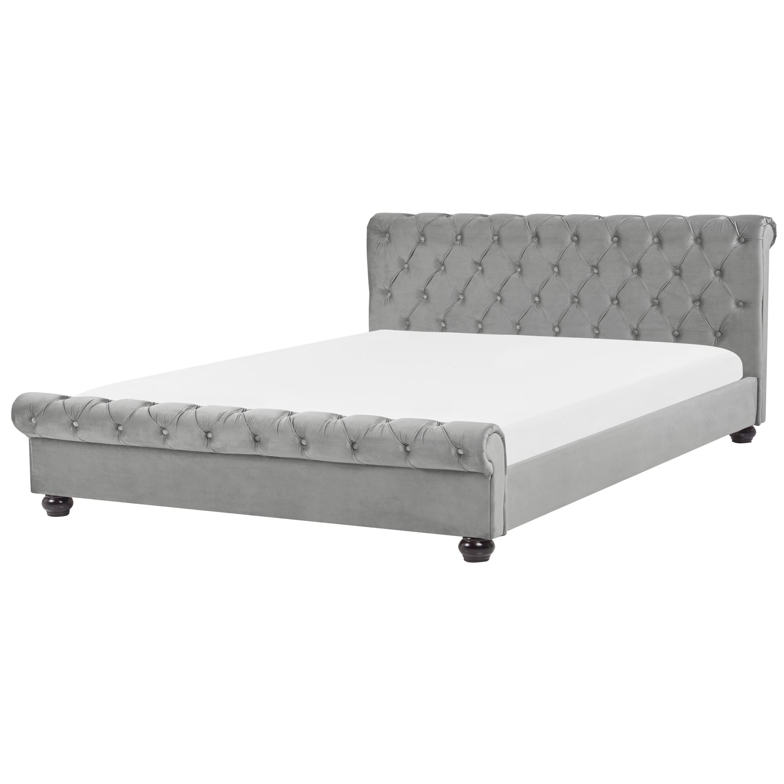 Säng med lamellram Sammet AVALLON 180 x 200 cm Grå