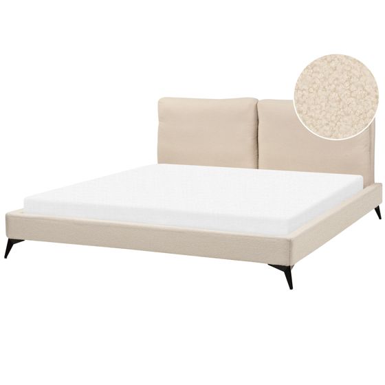 Säng med lamellram Bouclé MELLE 180 x 200 cm Beige