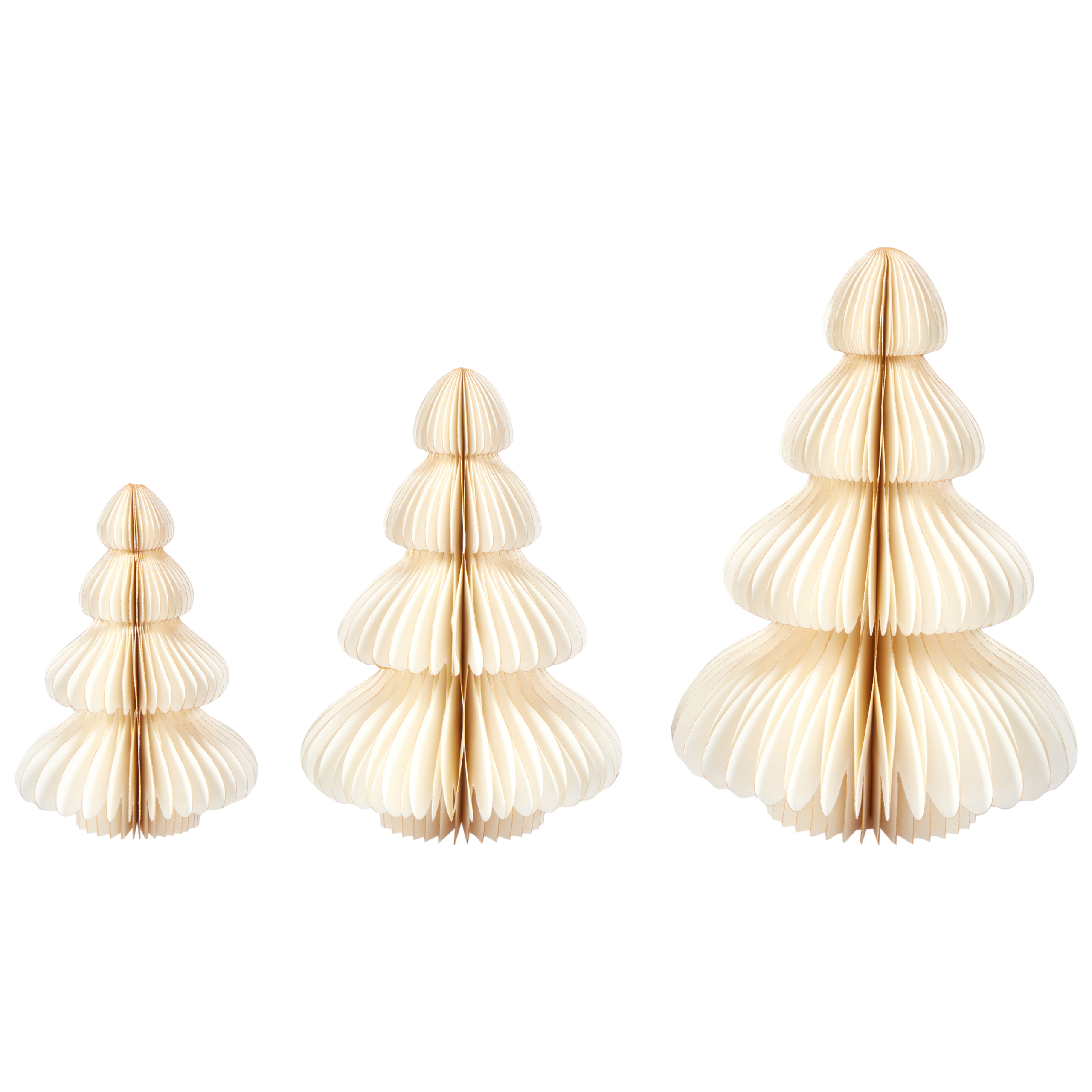 Set med 3 figuriner NILGIRI 15/20/25 cm Julgran Beige