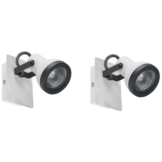 Set med 2 spotlightlampor BARO Justerbar Metall Vit