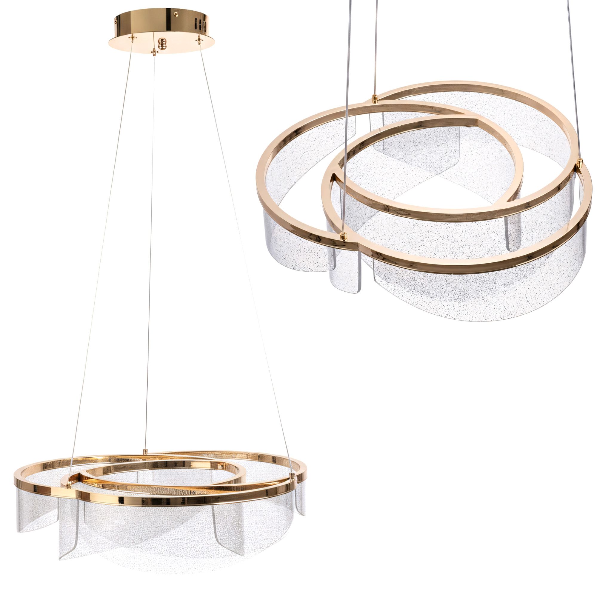 TOOLIGHT hängande taklampa G138-CP 50cm LED Gyllene 48x48x120cm