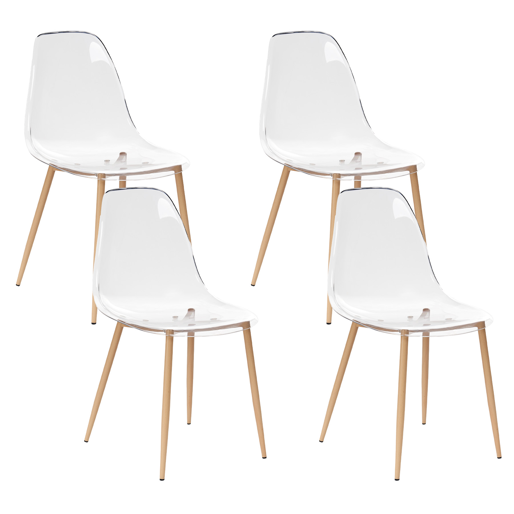 Set med 4 matstolar TAKILMA Transparent