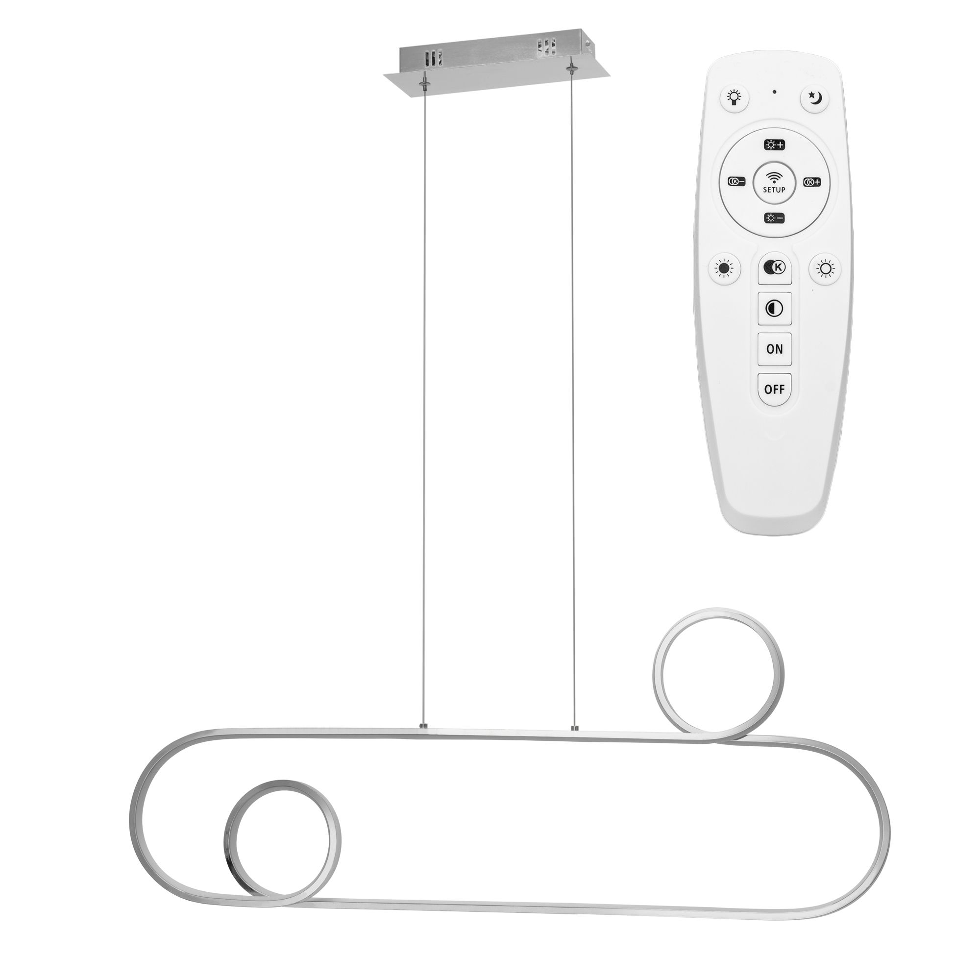 TOOLIGHT hängande taklampa LED APP810-CP Krom 90x90x85cm