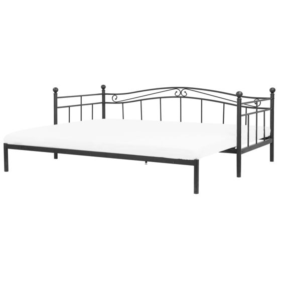 Utdragbar säng Metall TULLE 90 x 200 cm Svart