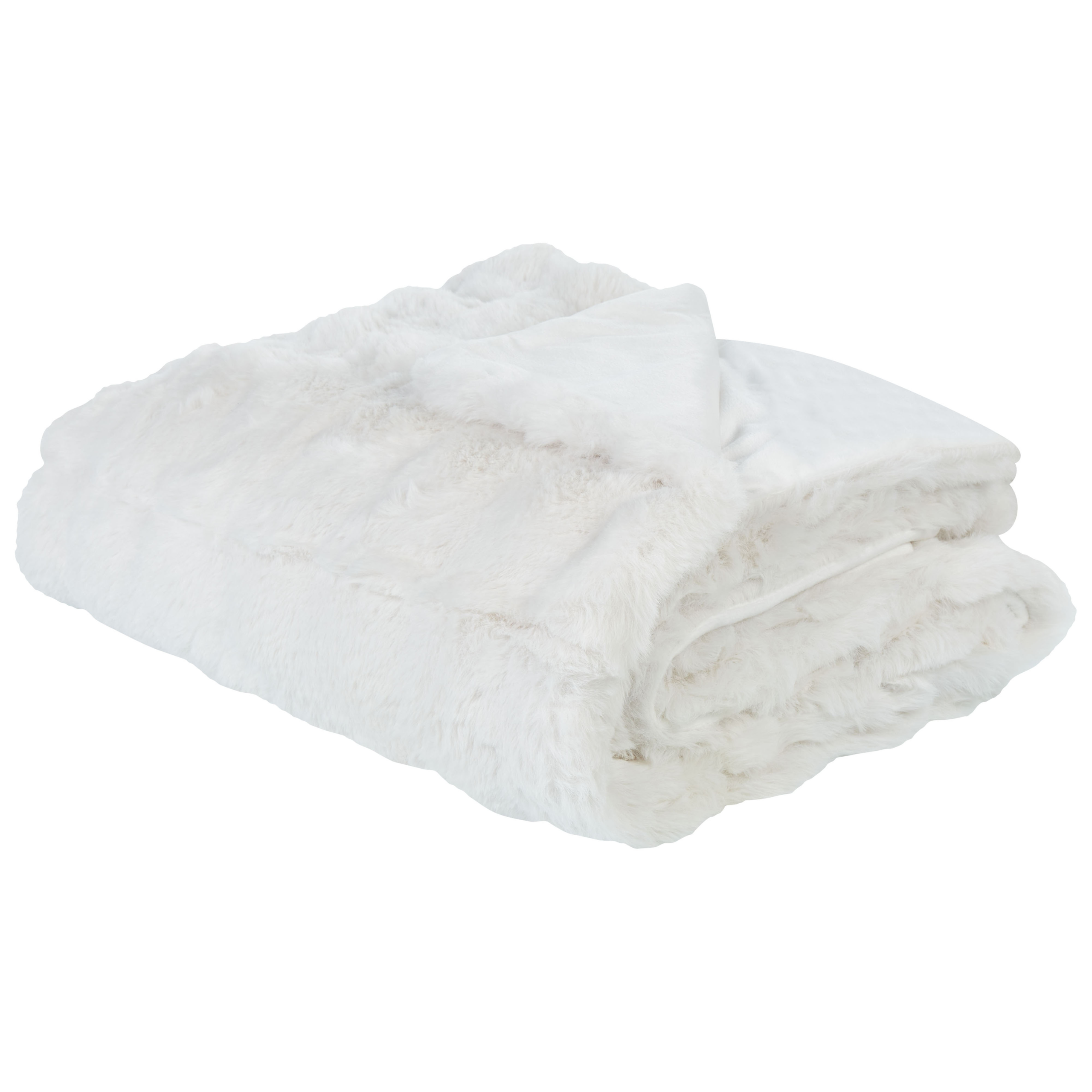 Pläd SALKA Fuskpäls 200 x 220 cm Vit
