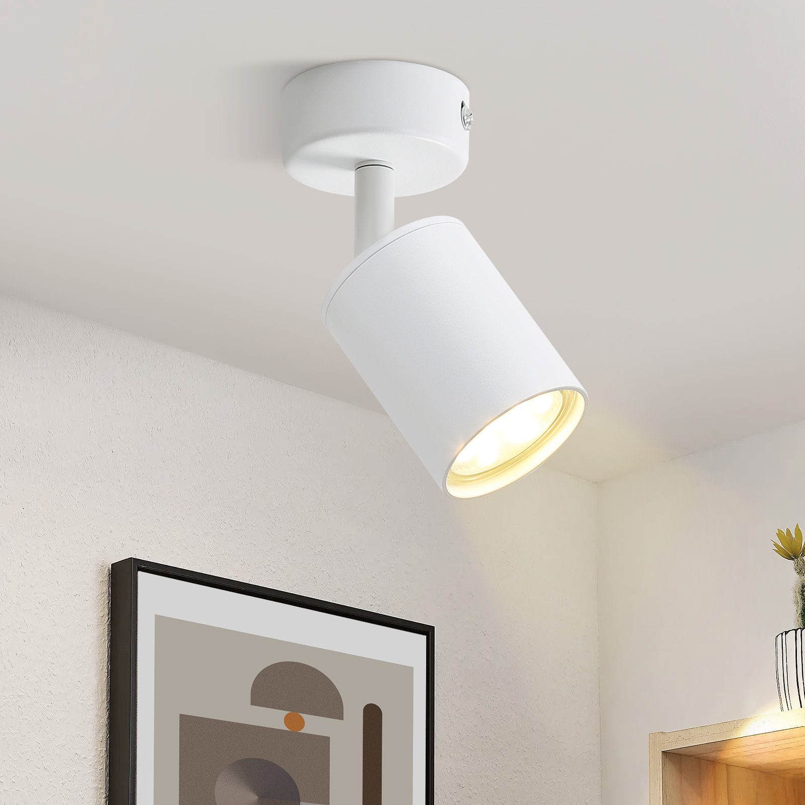 NETTLIFE vit LED-spotlight GU10 vridbar 330° justerbar modern halllampa industriell väggspotlight för vardagsrum sovrum