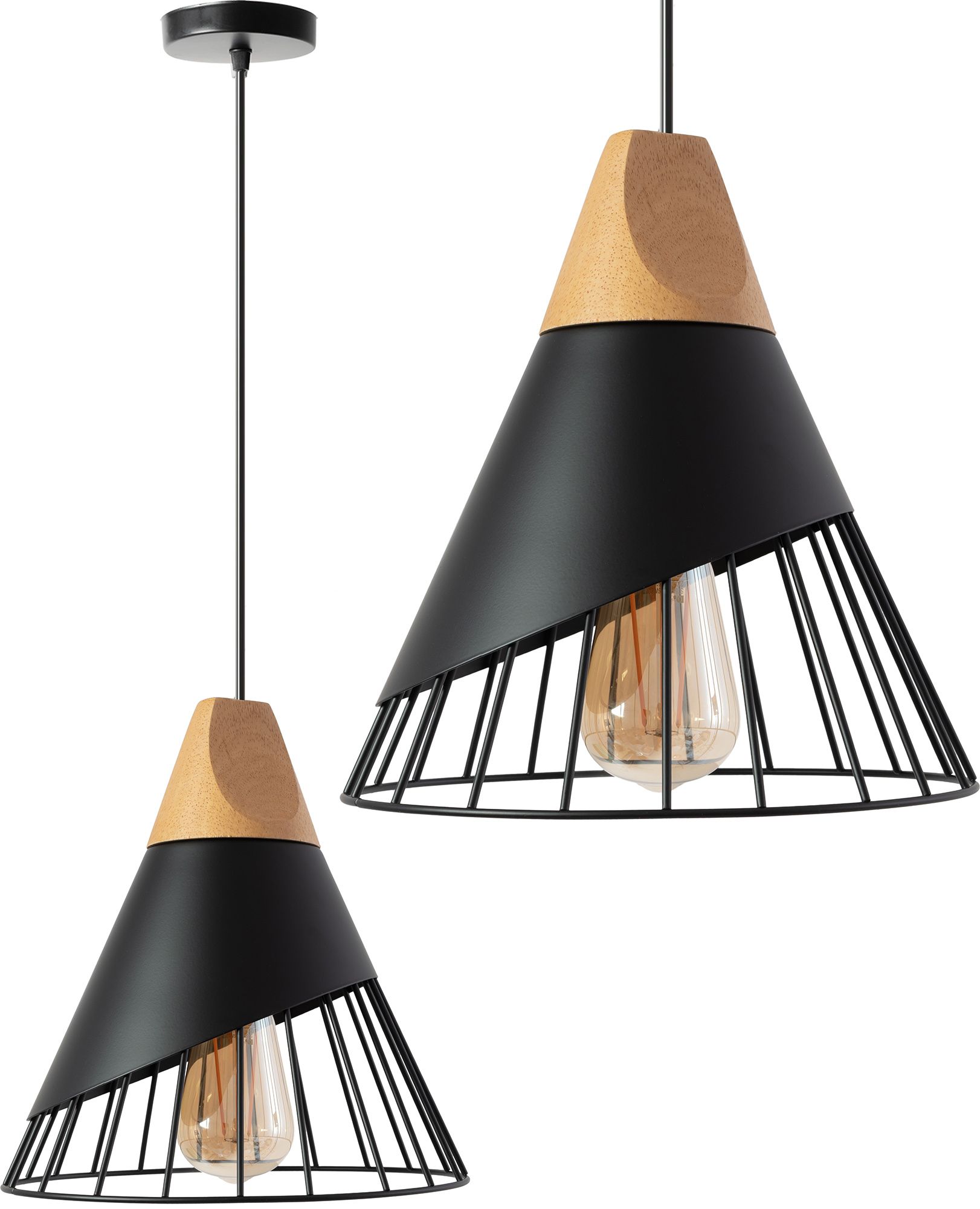 TOOLIGHT hängande taklampa APP223-1CP Svart 25,5x25x90cm