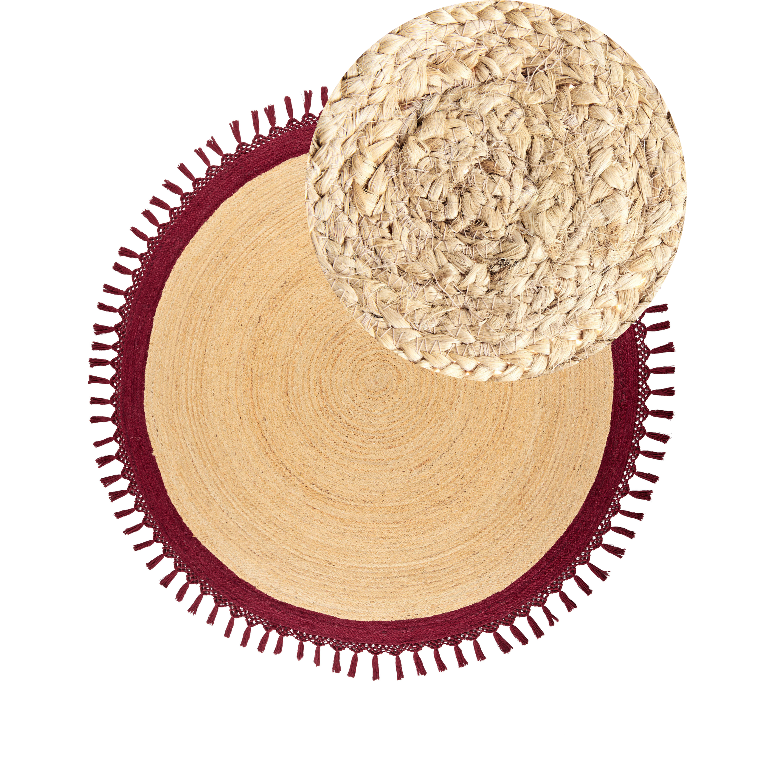 Matta MARTS Mörkröd ø 200 cm Jute