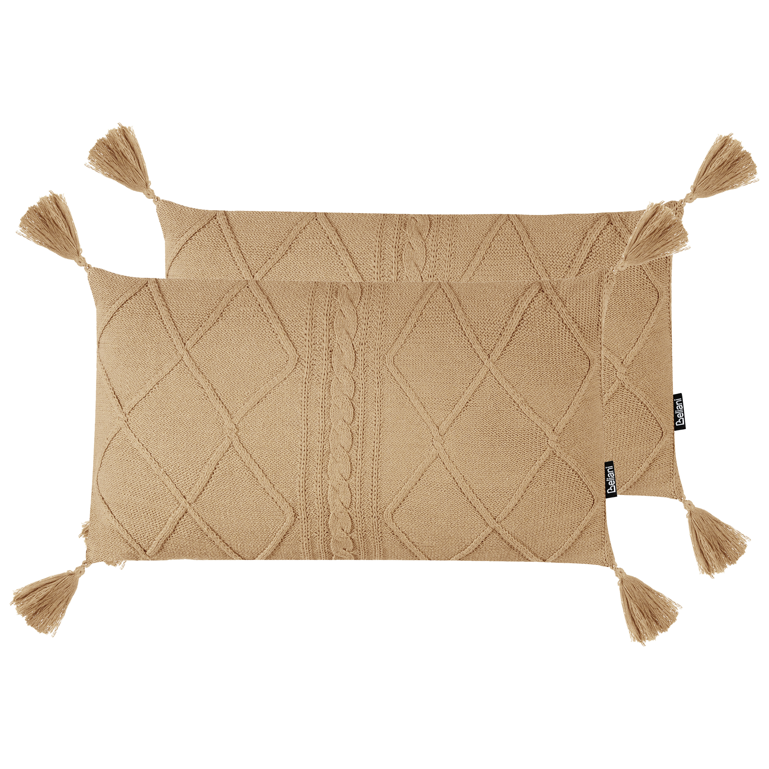 Set med 2 prydnadskuddar CAESIA 30 x 50 cm Bomull Beige Monokromt