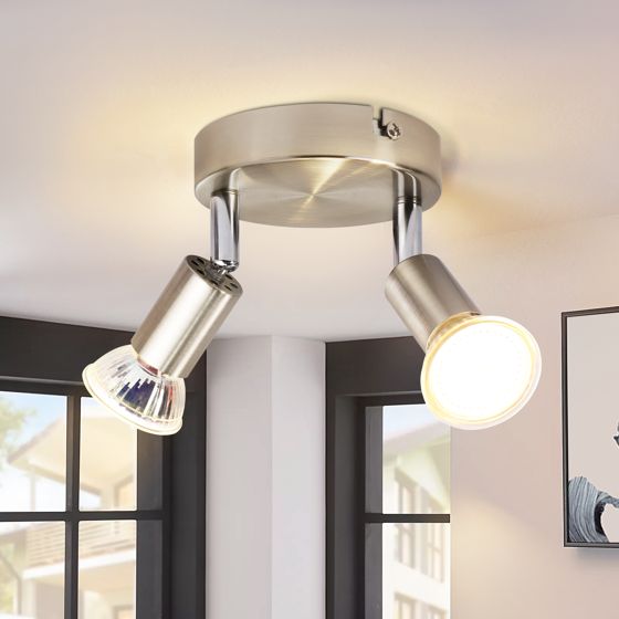 NETTLIFE LED - taklampa GU10 - 2 moderna runda takspotlights 350° utan glödlampa