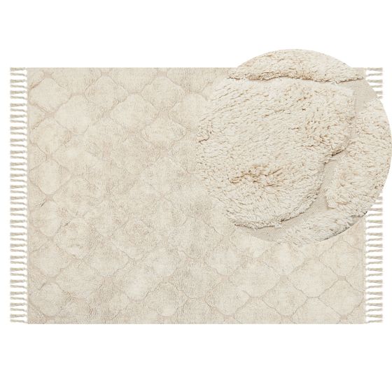 Matta SILCHAR Beige 140 x 200 cm Bomull