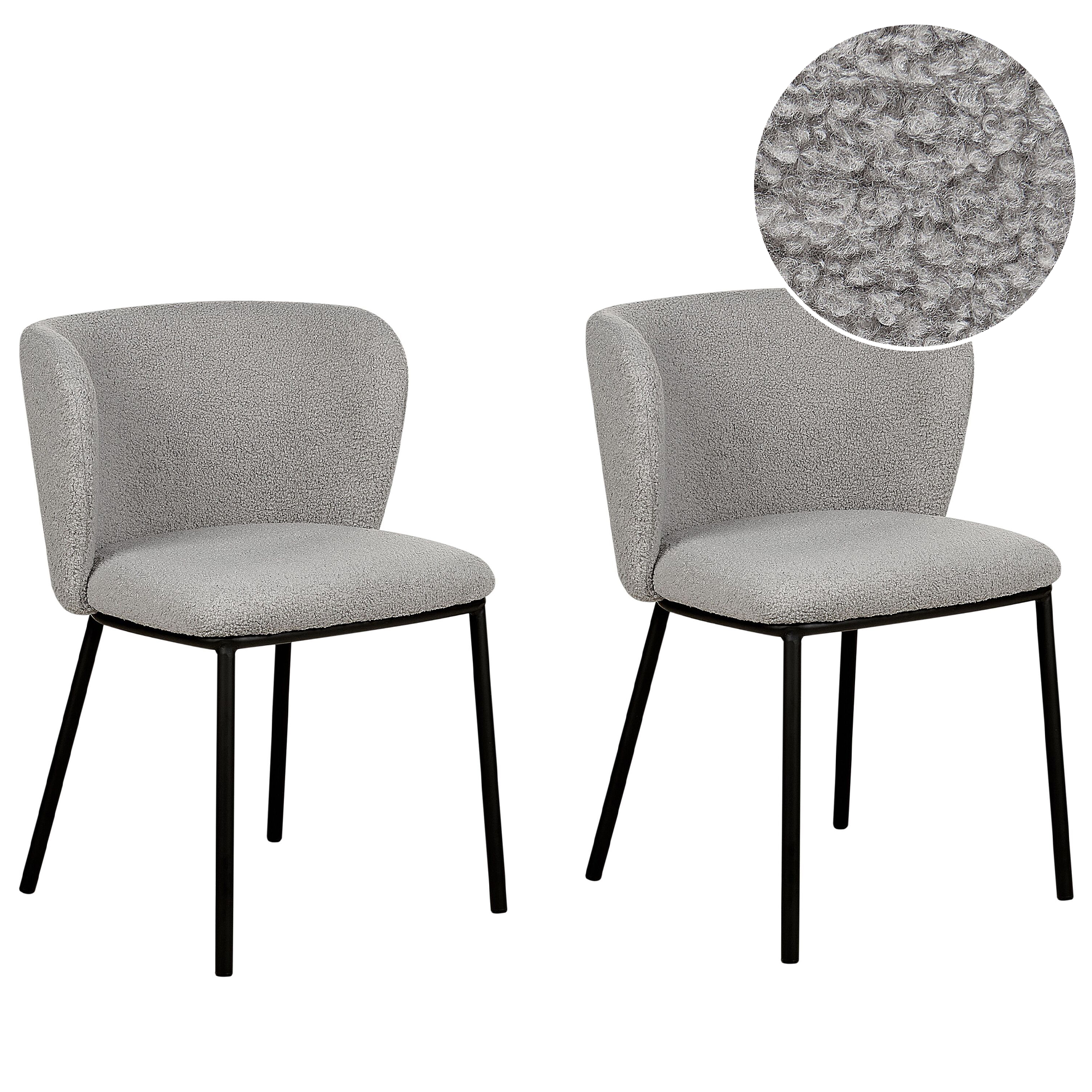 Set med 2 matstolar MINA Bouclé Grå