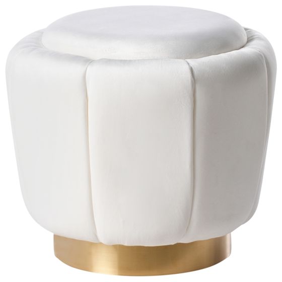 Sittpuff IRVING Sammet Vit