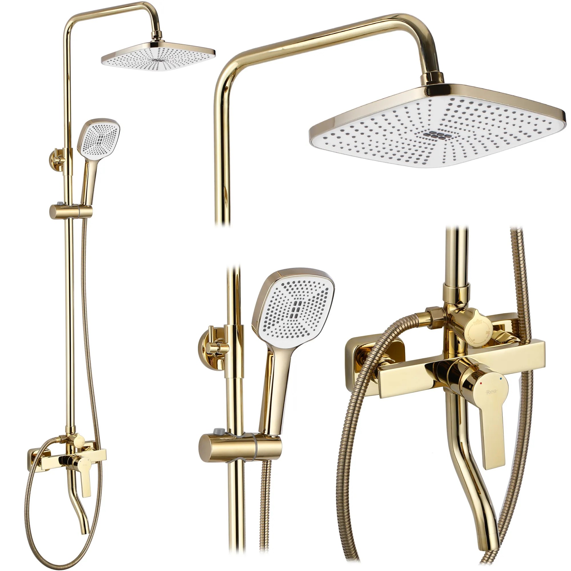 REA Duschset MY2021-77G ARGUS Guld, 44x23x144cm