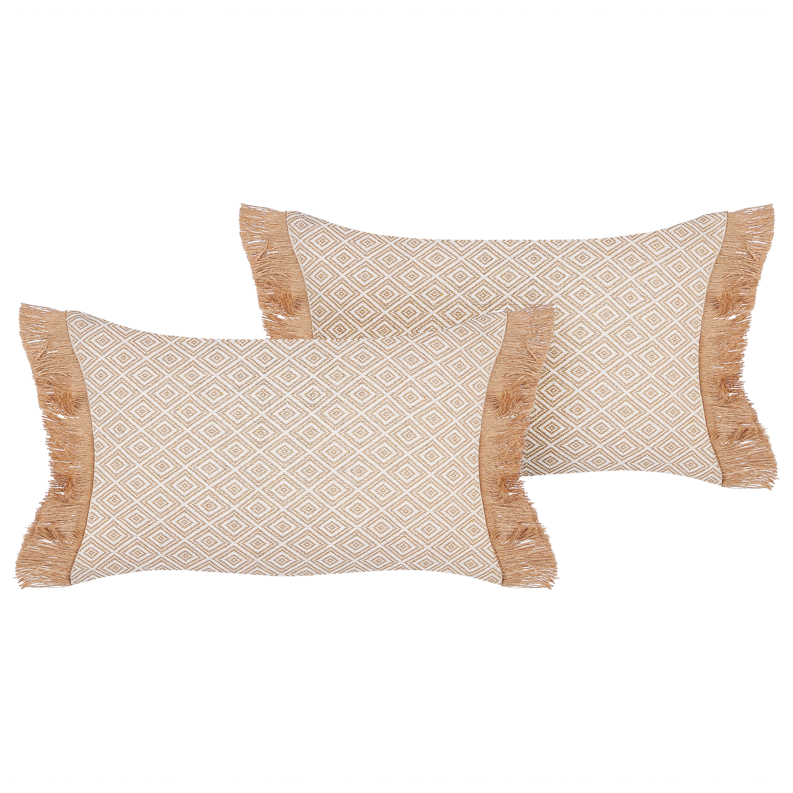 Set med 2 prydnadskuddar BOATH 30 x 50 cm Beige Monokromt