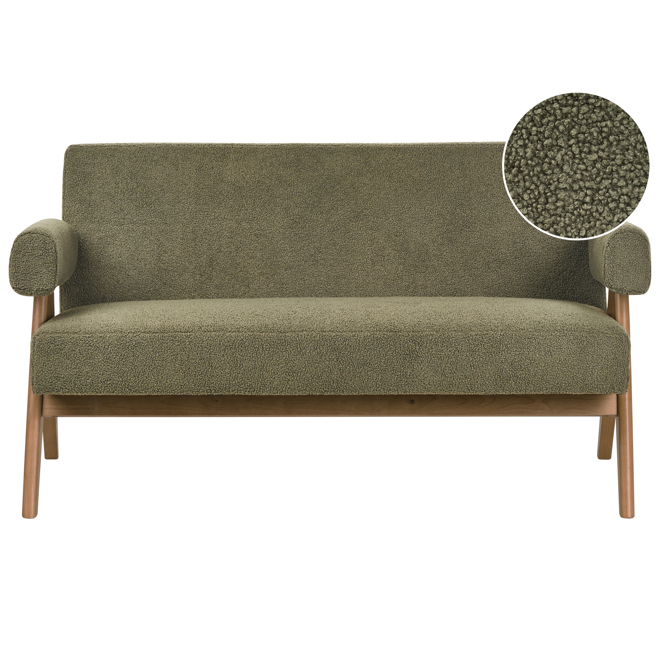Soffa 2-sits TAMRE Bouclé Grön/ Mörkbrun
