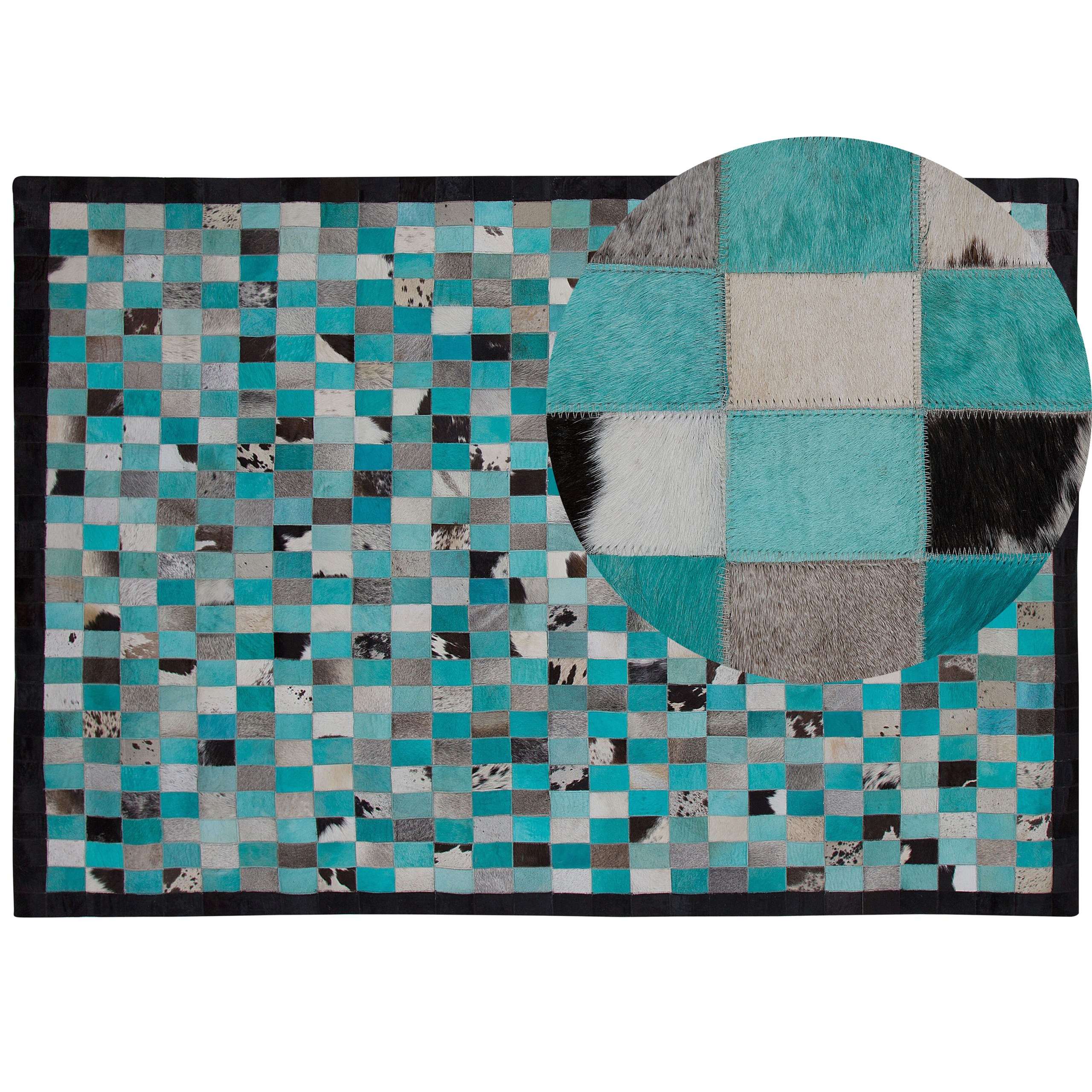 Matta NIKFER Turkos 160 x 230 cm Läder
