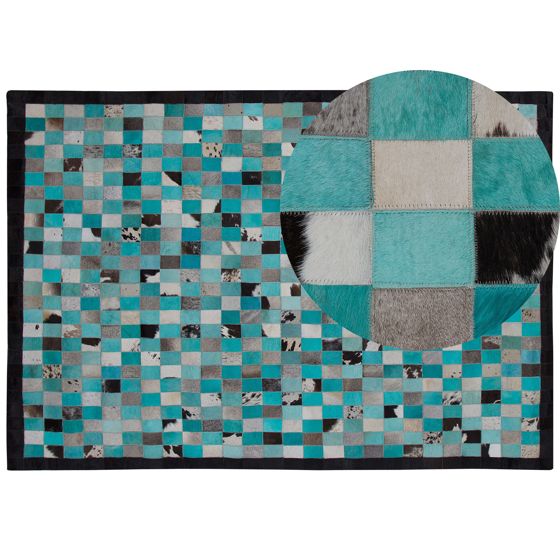 Matta NIKFER Turkos 160 x 230 cm Läder