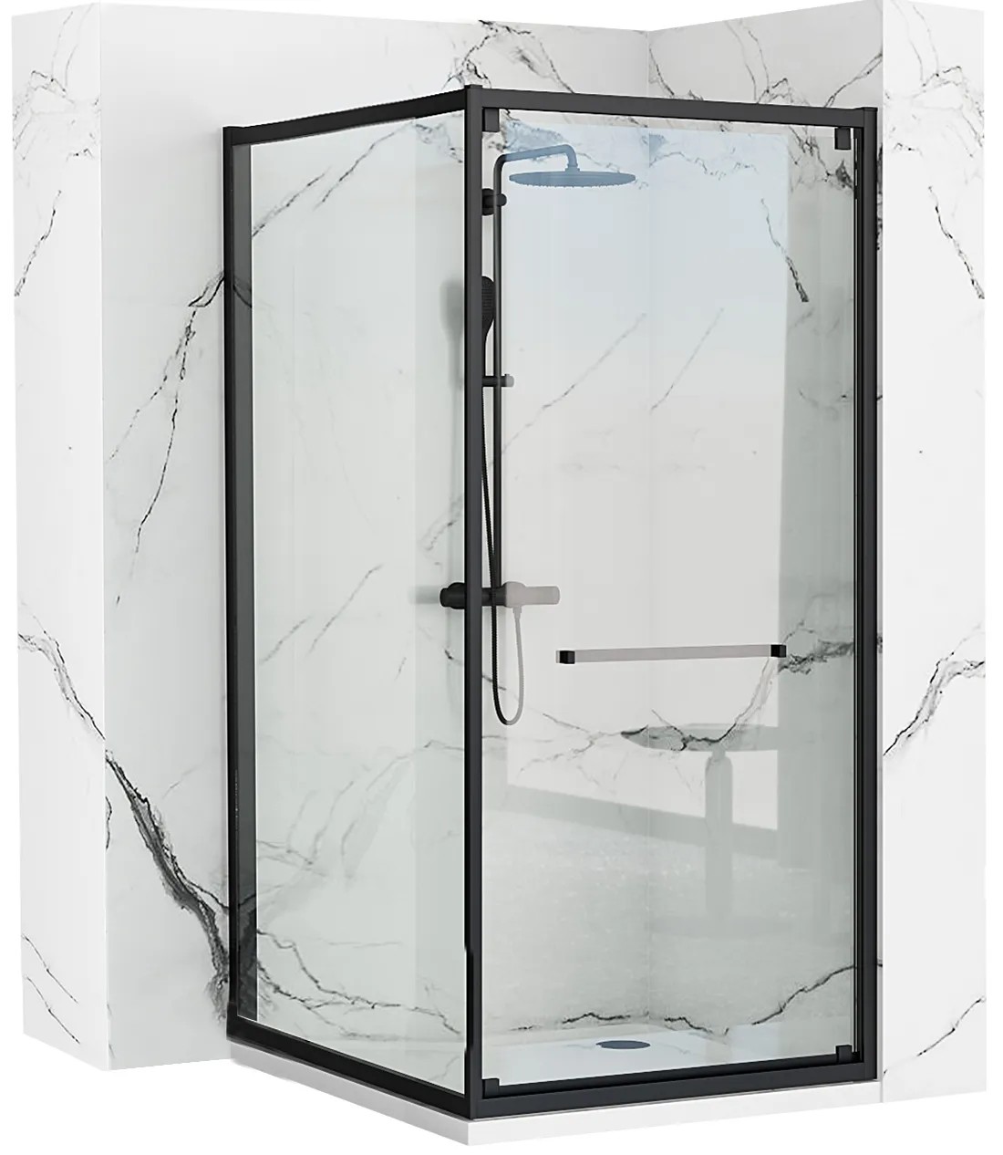REA Duschkabin SPACE IN 80x100 Svart, 80x100x195cm