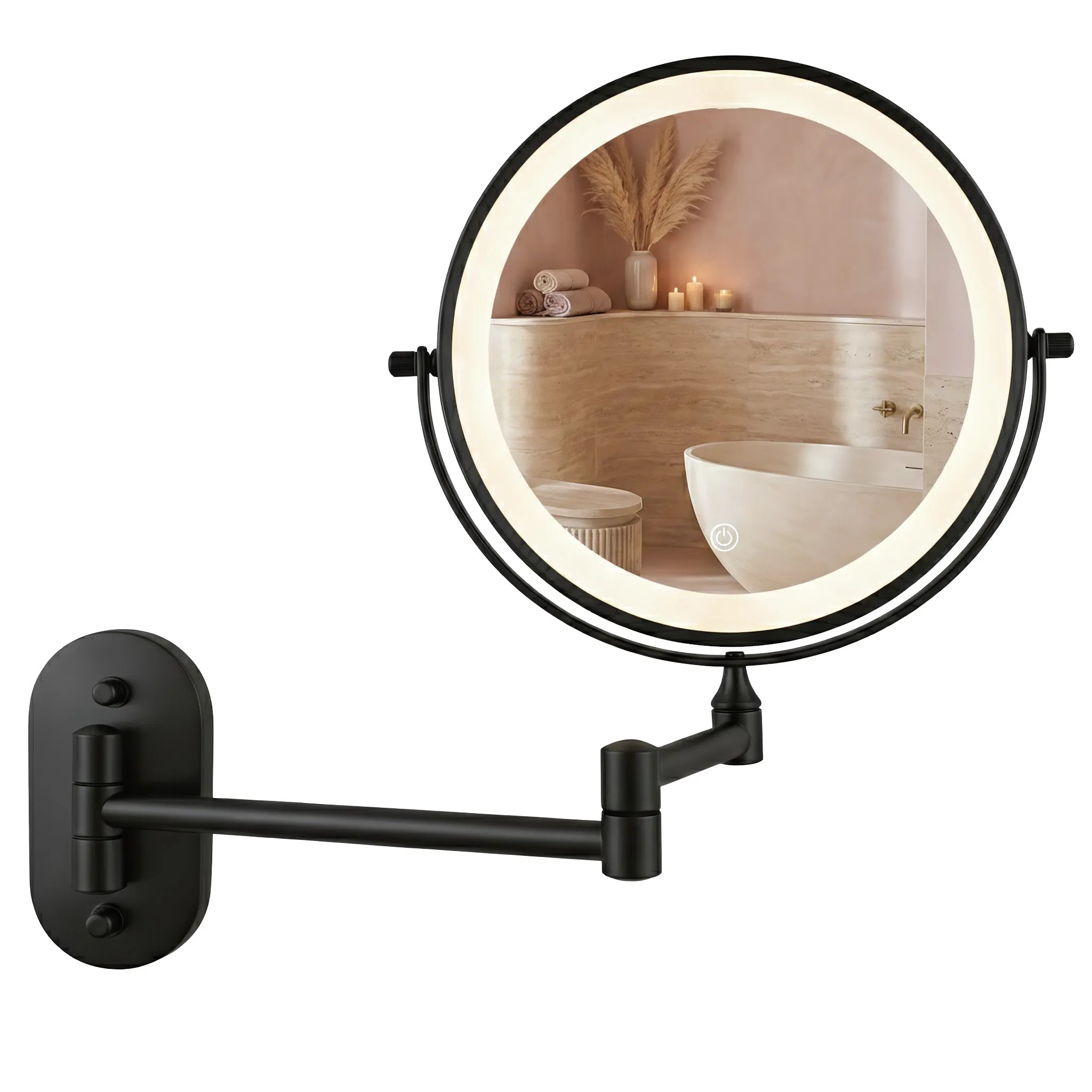 REA spegel Glow led Svart 3x43x30cm