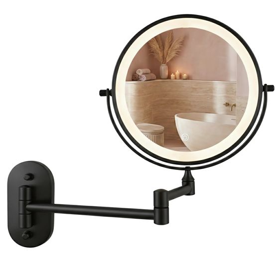 REA spegel Glow led Svart 3x43x30cm