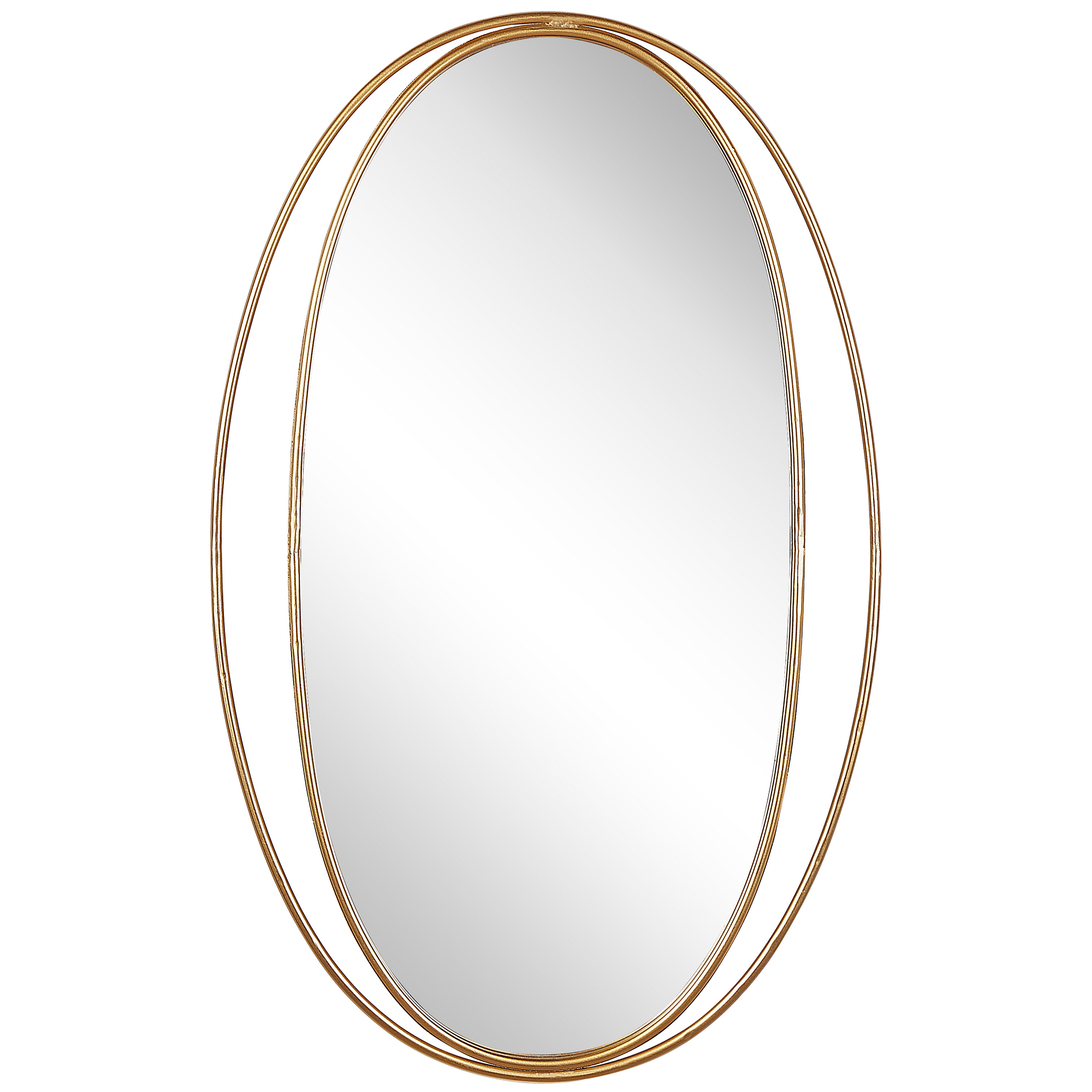 Väggspegel BESSON 55 cm 90 cm Metall Guld