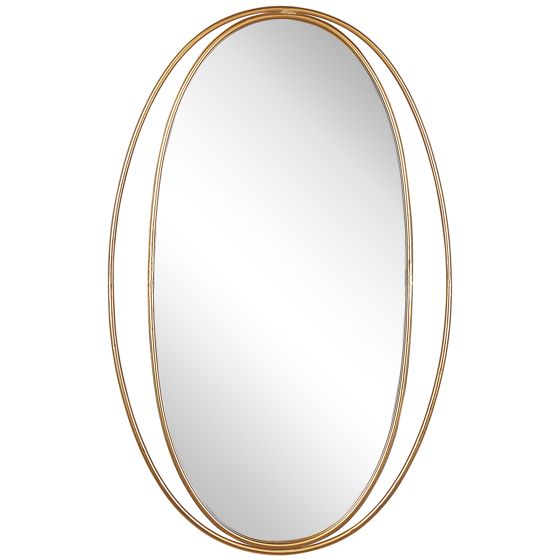 Väggspegel BESSON 55 cm 90 cm Metall Guld