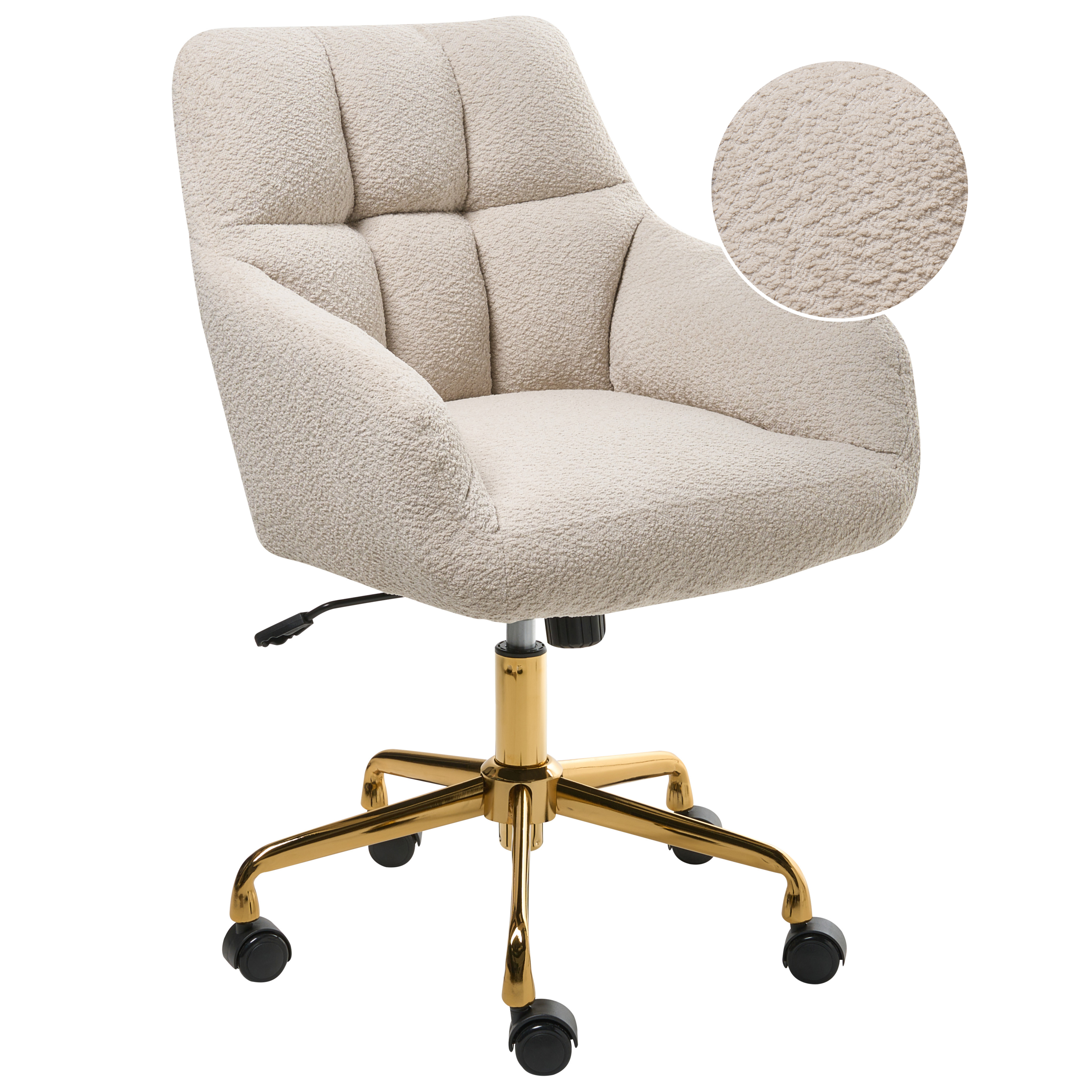 Skrivbordsstol PALMDALE Bouclé Ljusbeige