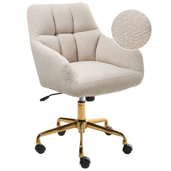 Skrivbordsstol PALMDALE Bouclé Ljusbeige