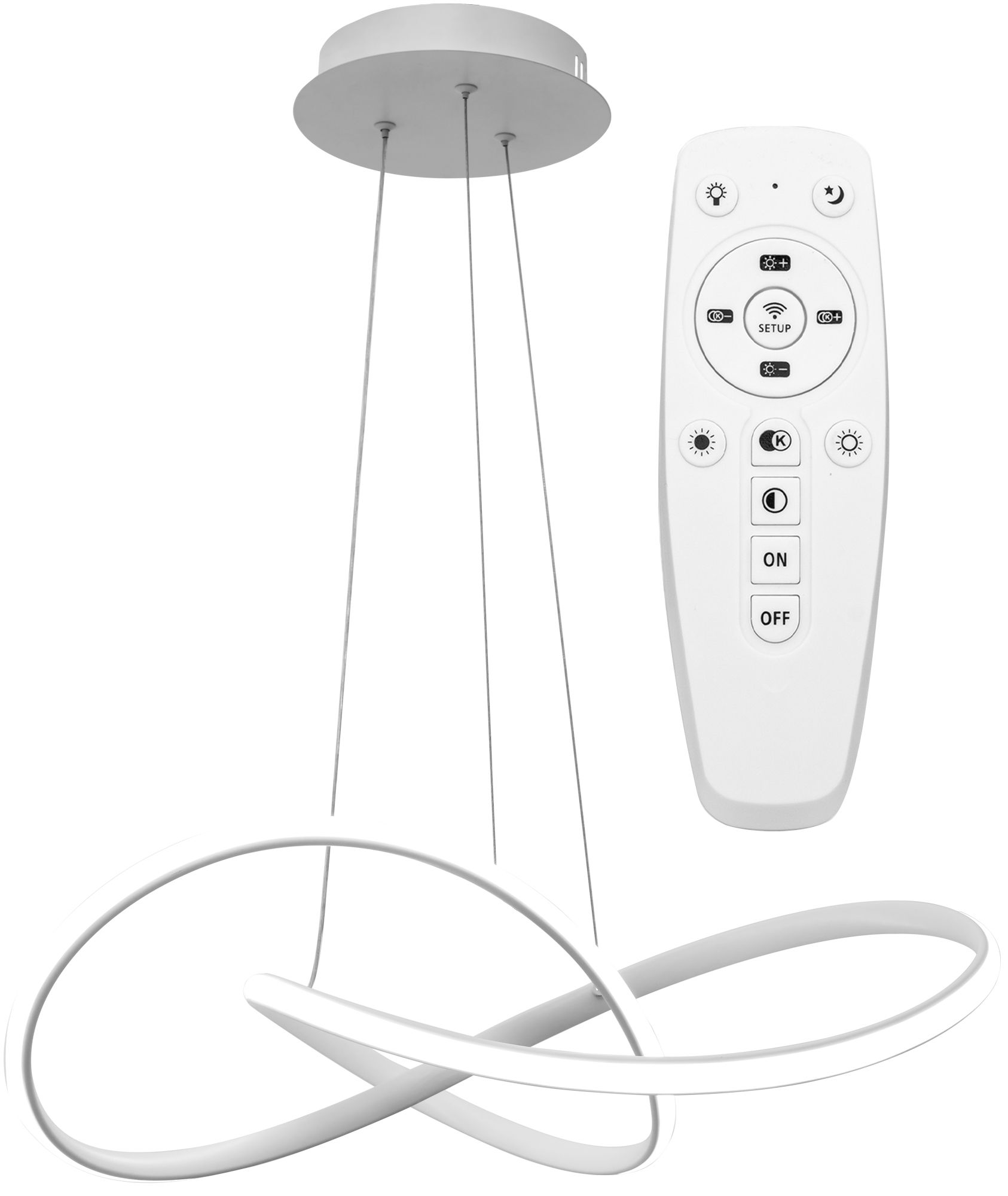 TOOLIGHT hängande taklampa APP396-CP LED Vit 14,5x55x90cm