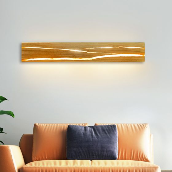 NETTLIFE LED-vägglampa inomhus modern trähallslampa 3000K varmvit 50 cm vardagsrumslampa indirekt 8W