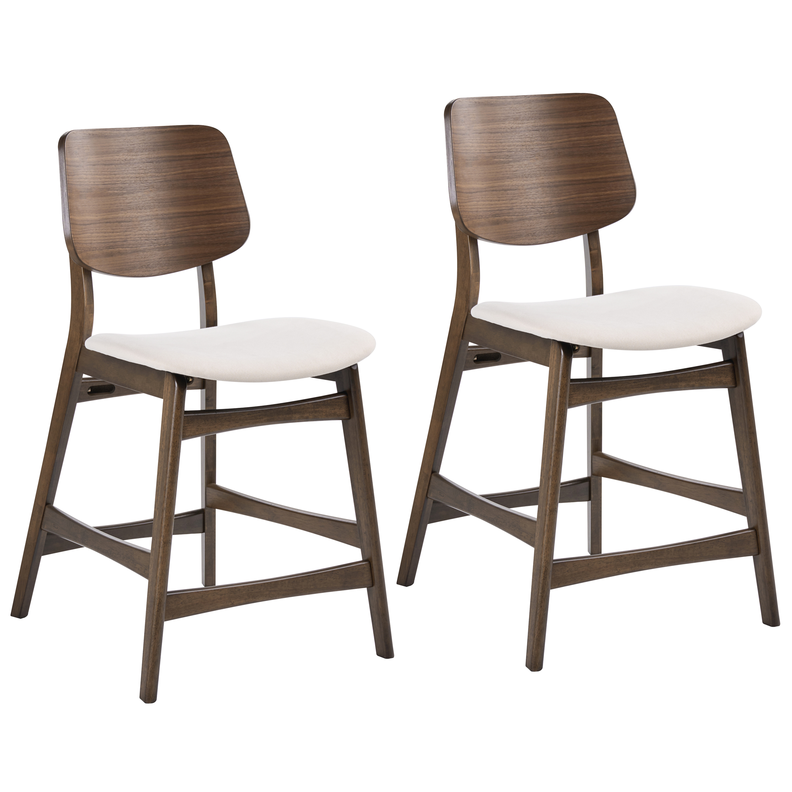 Set med 2 barstolar MAYER Trä Off-White/ Brun