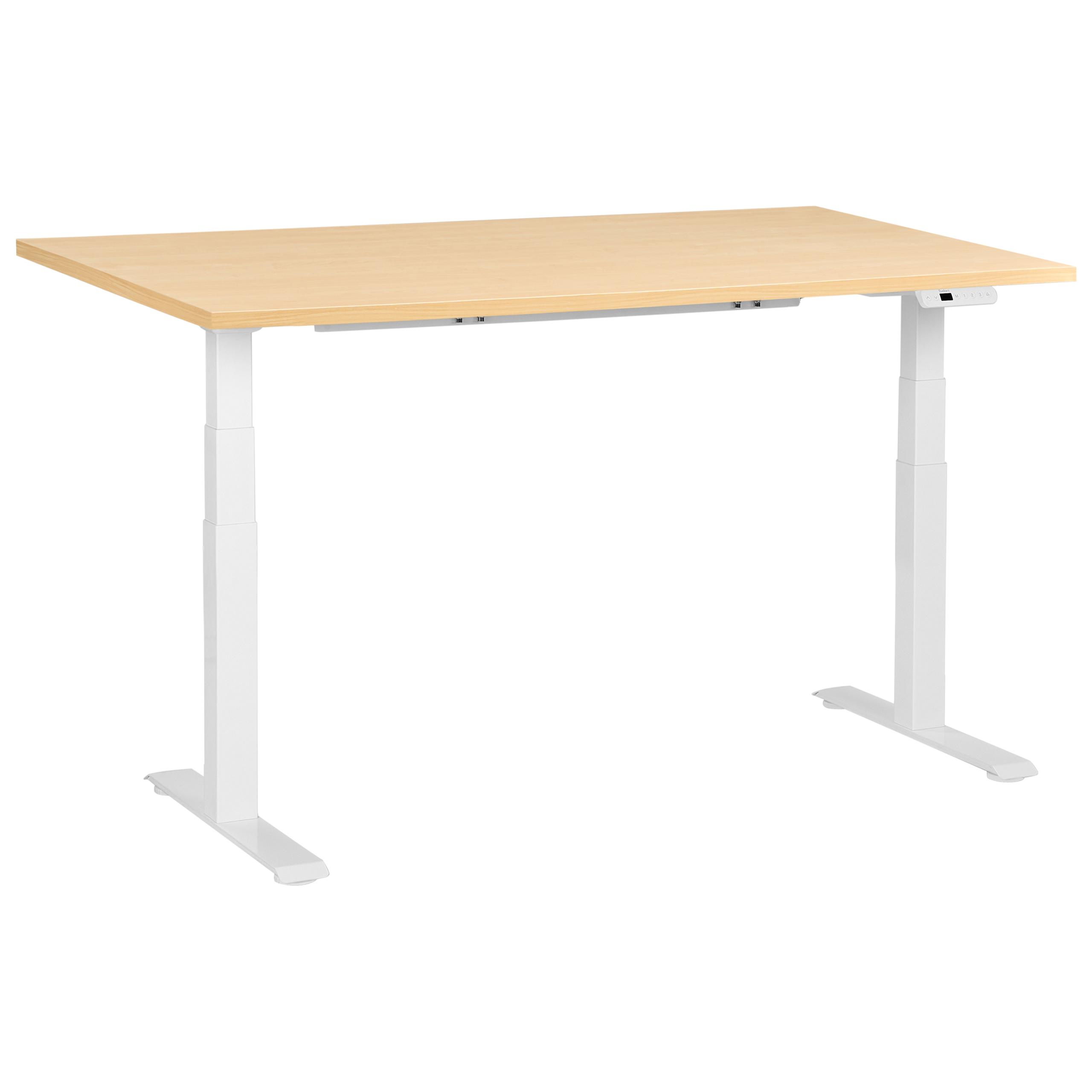 Elektriskt höj- och sänkbart skrivbord DESTINES 160 cm 72 cm Ljusbrun/ Vit