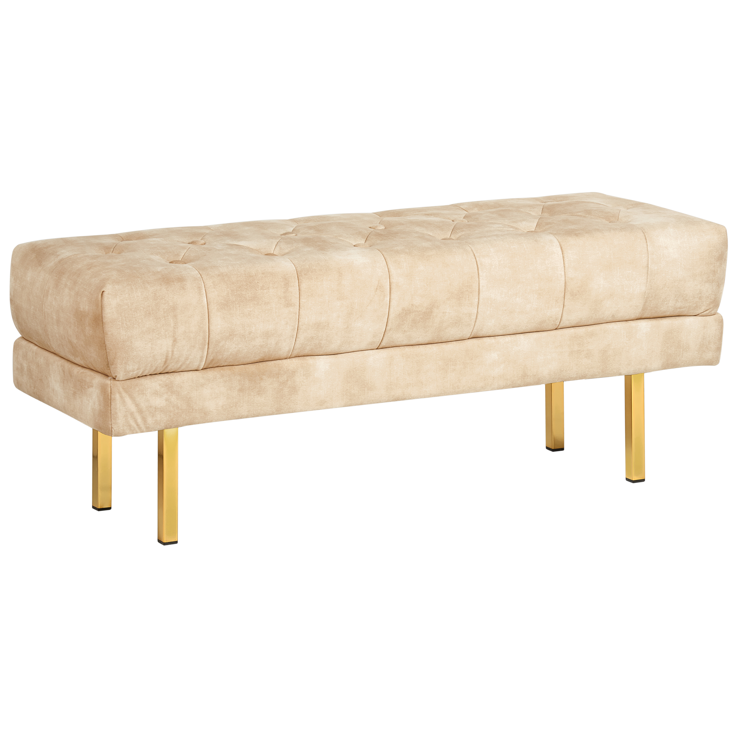 Klädd bänk ROSEVILLE Sammet Beige
