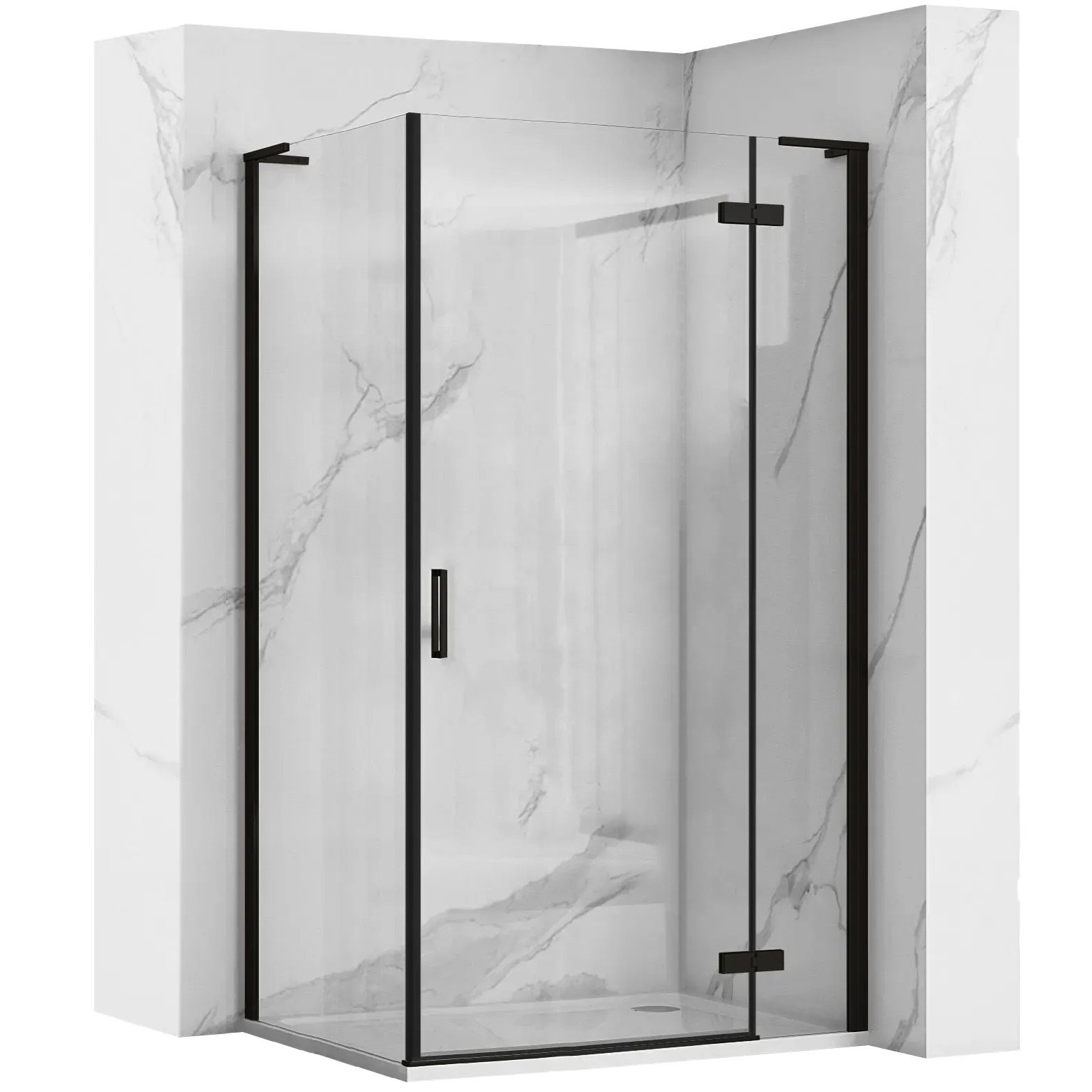 REA Duschkabin HUGO 100x90 Svart, 100x90x200,5cm