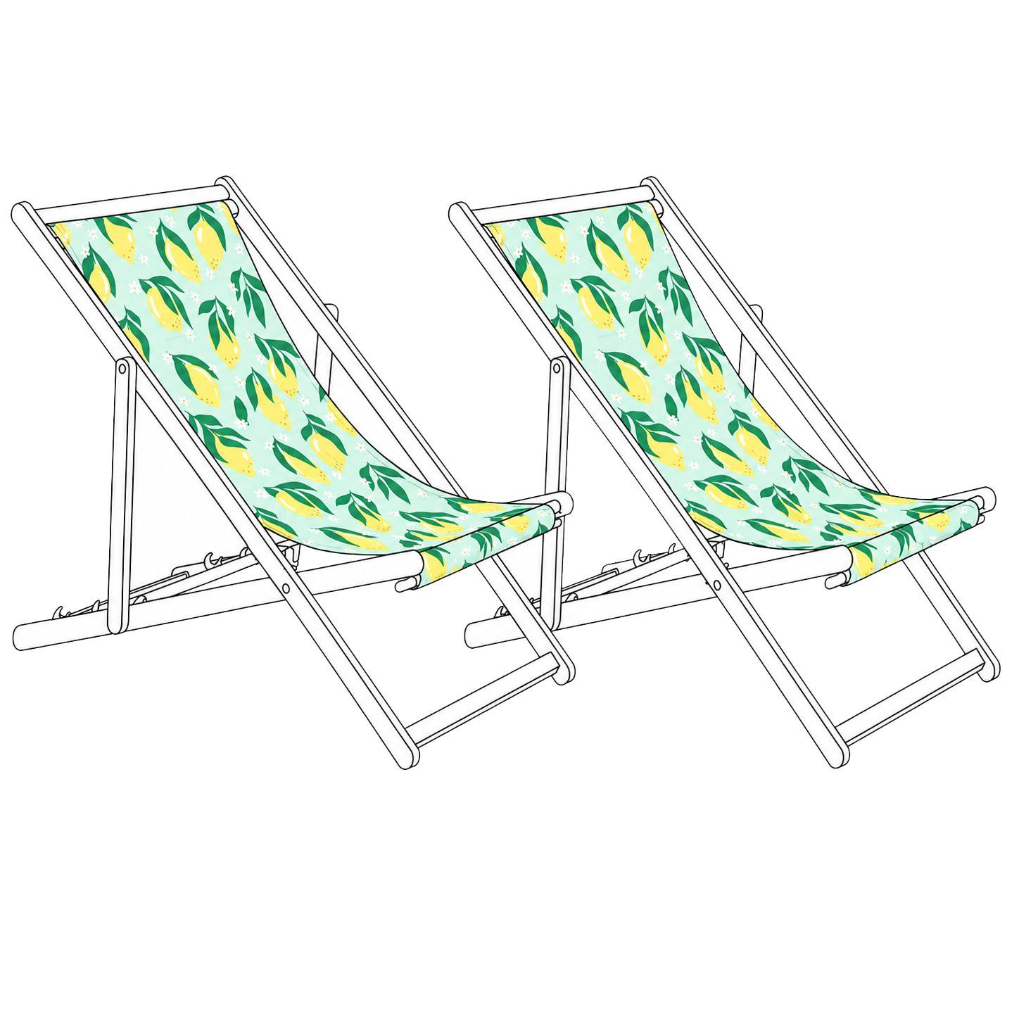 Set med 2 ersättningstyger för solstol ANZIO/AVELLINO 113 x 44 cm Flerfärgad