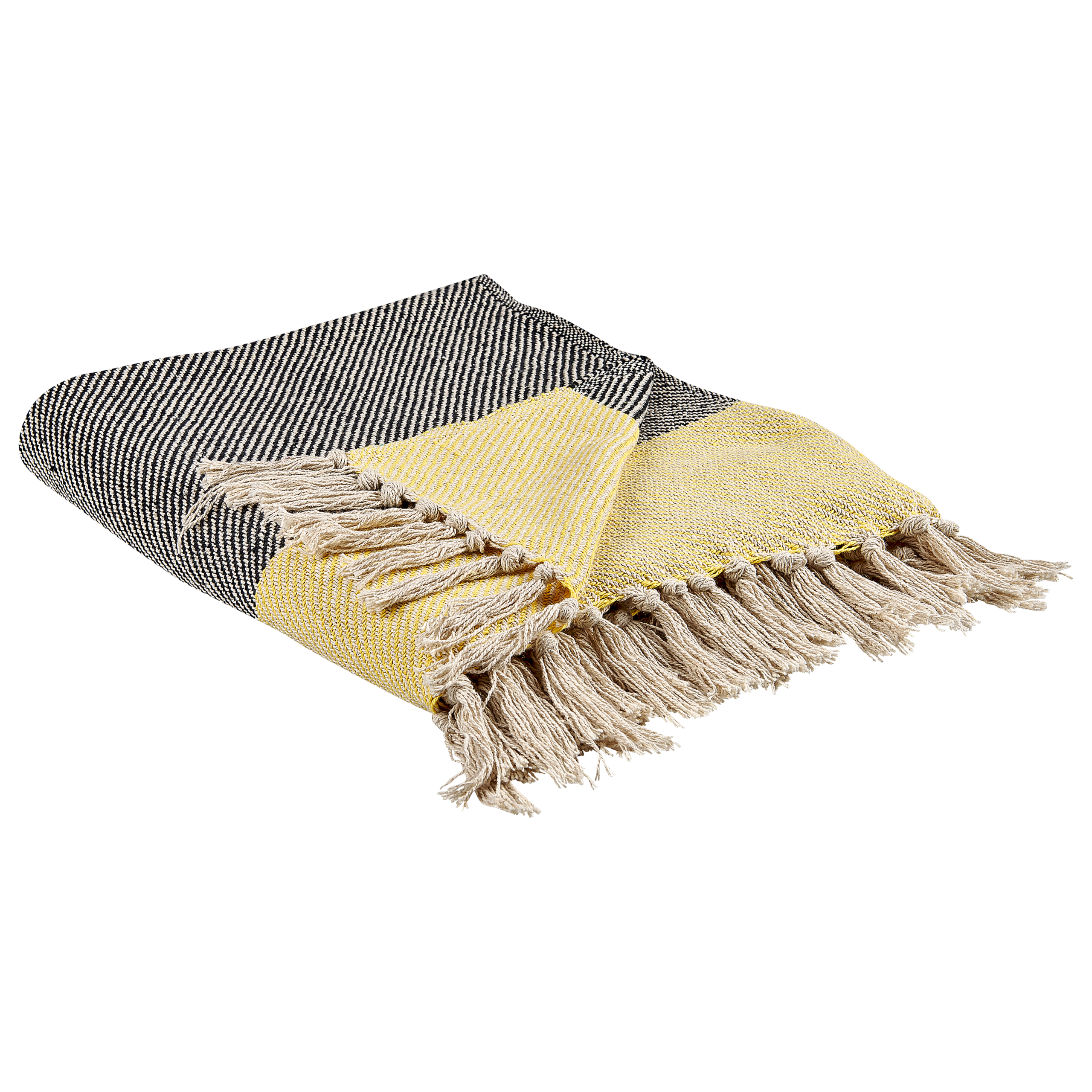 Pläd LAPU Bomull 125 x 150 cm Senapsgul