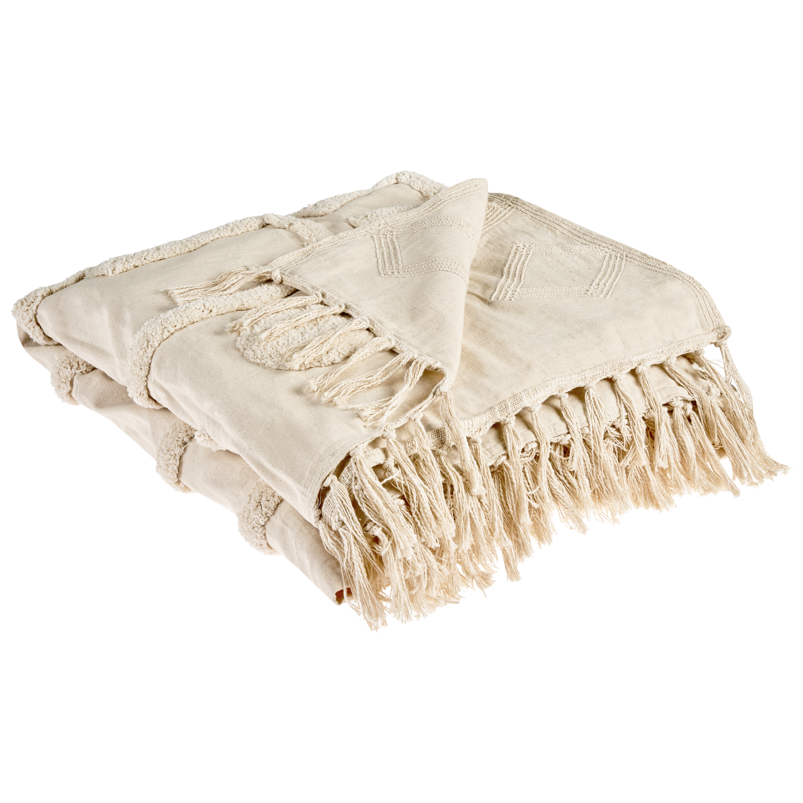 Pläd CHACK Bomull 200 x 220 cm Beige