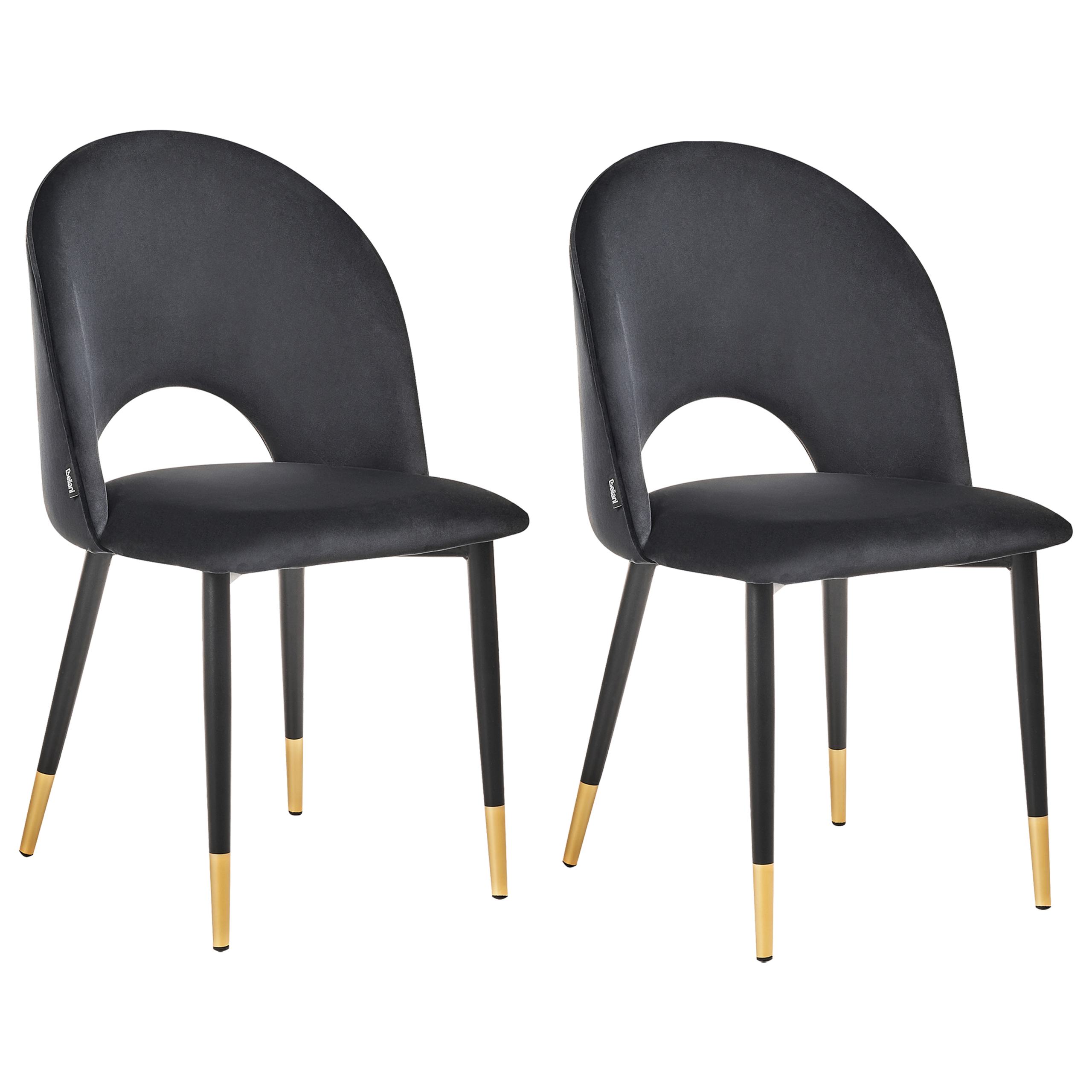 Set med 2 matstolar MAGALIA Sammet Svart