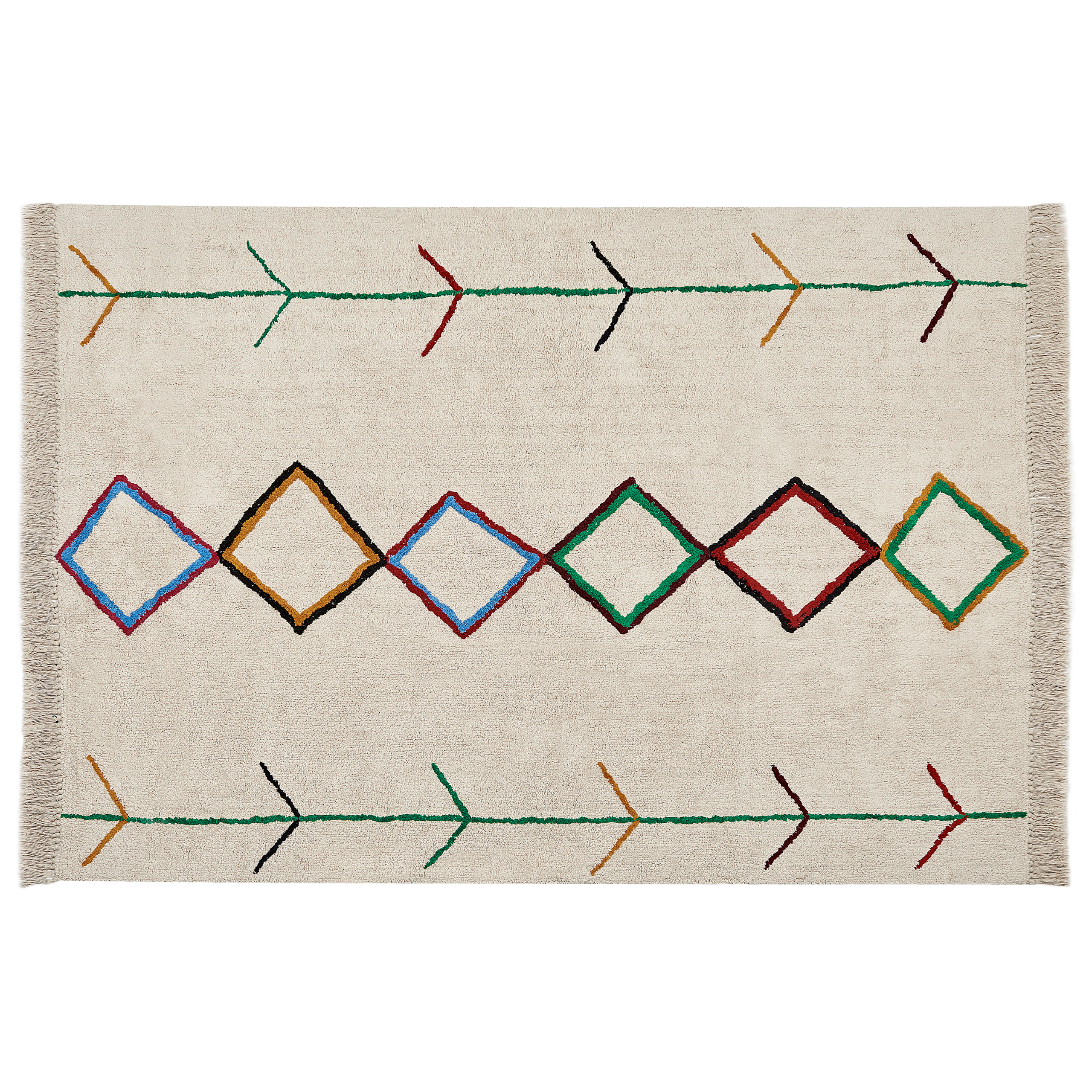 Matta CETMI Beige 160 x 230 cm Bomull