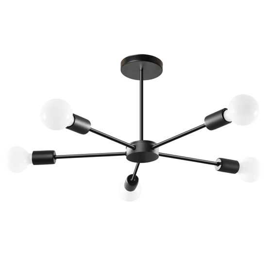 Toolight Taklampa APP1024-5CP Svart 52x52x25cm