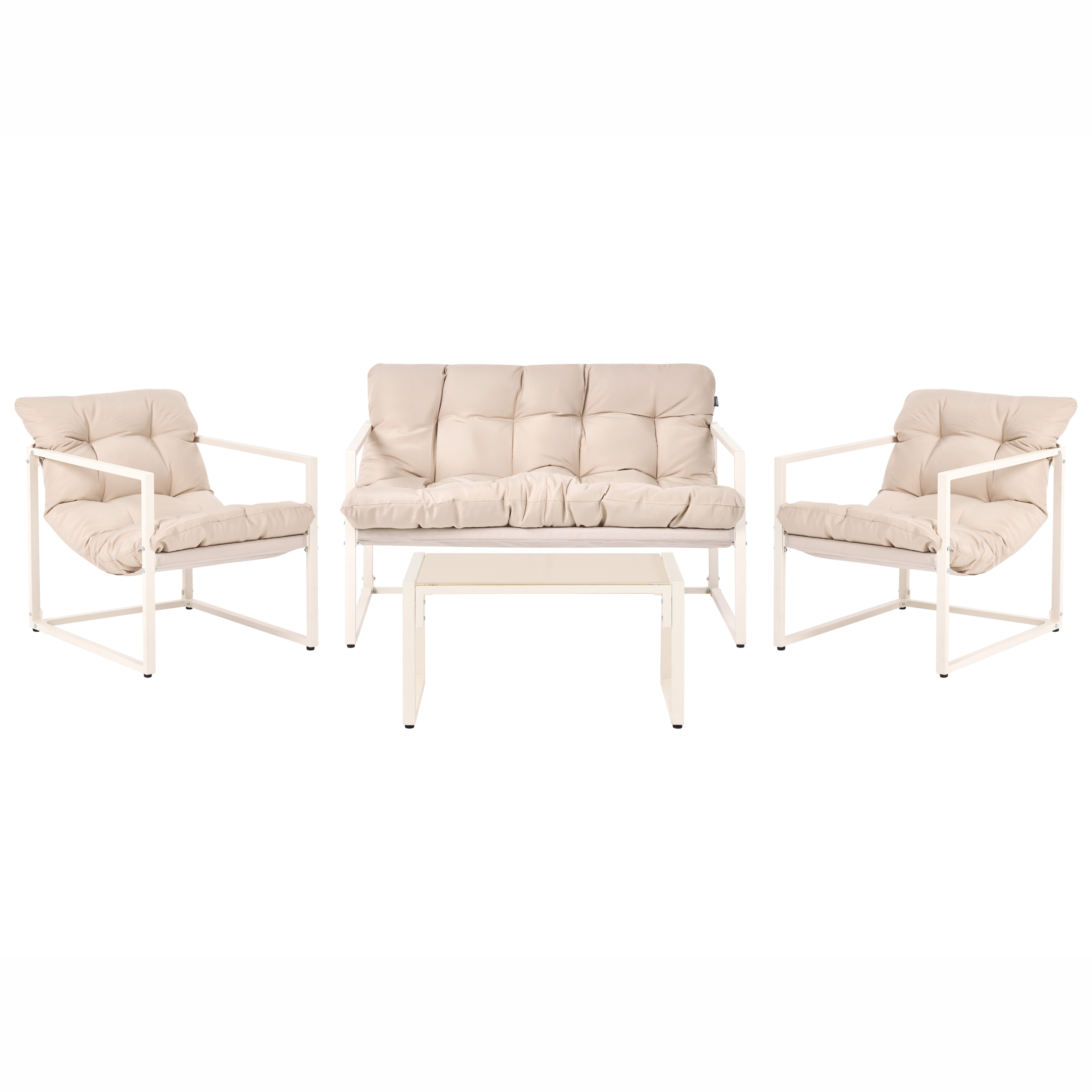 Trädgårdssoffgrupp med bord 4-sits GARDA Metall Beige