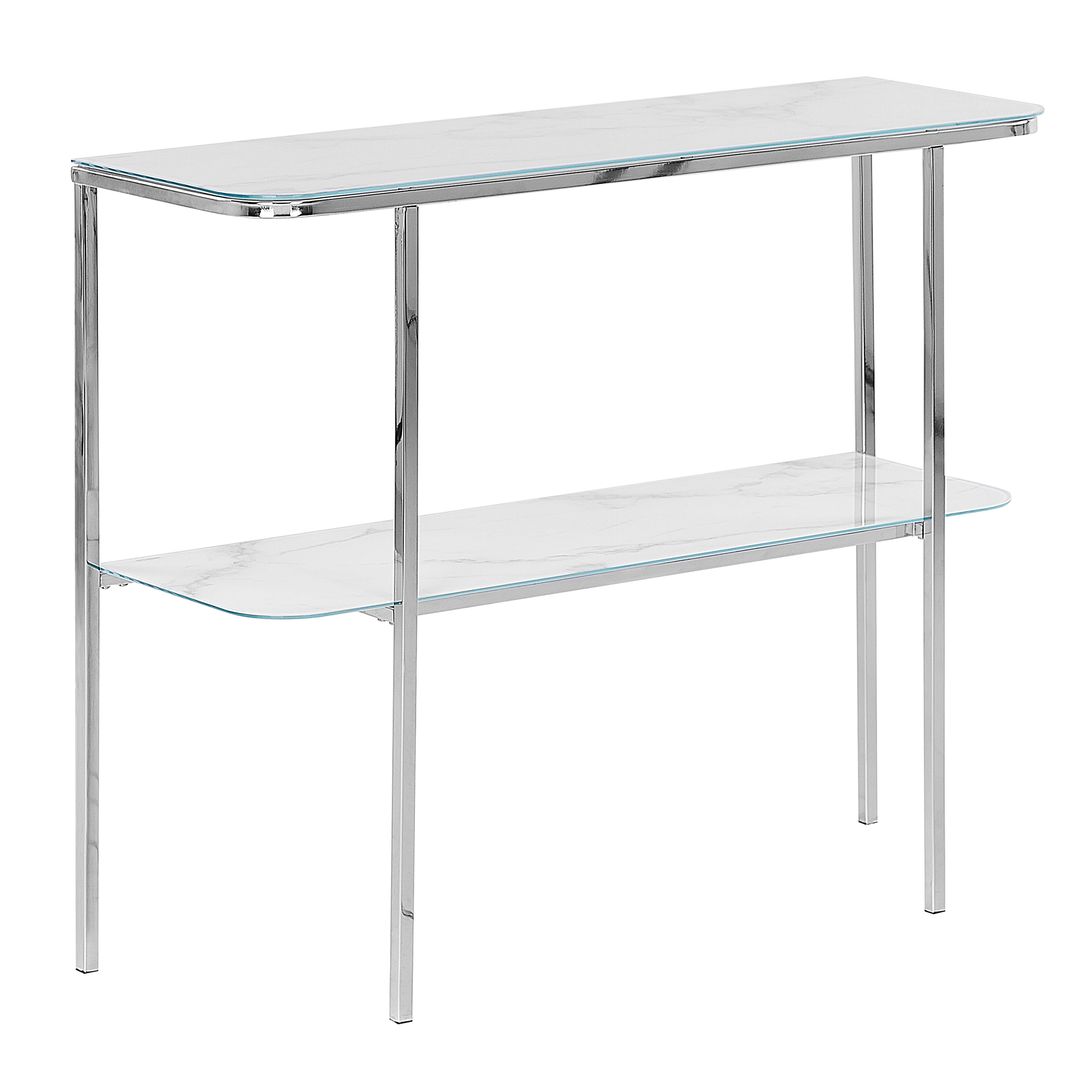 Konsolbord CALVERT Härdat glas Marmor/ Silver