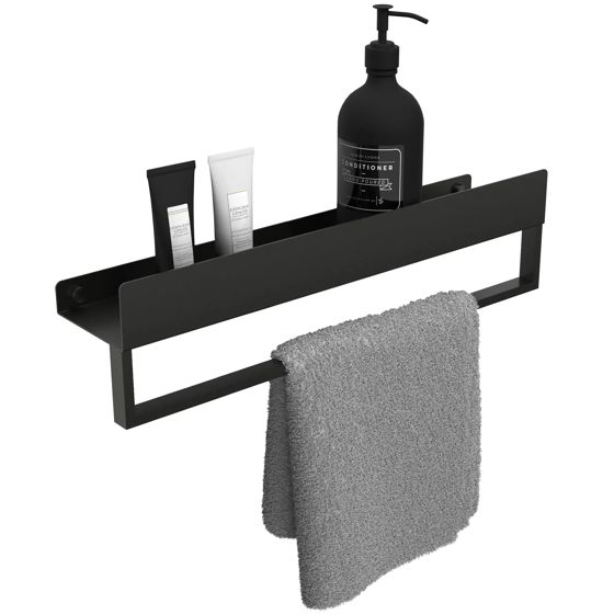 REA Badrumshylla För Badkar SF01-450-B 45cm Svart, 45x9x11cm