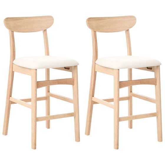 Set med 2 barstolar DOYLE Trä Ljusbrun/ Ljusbeige
