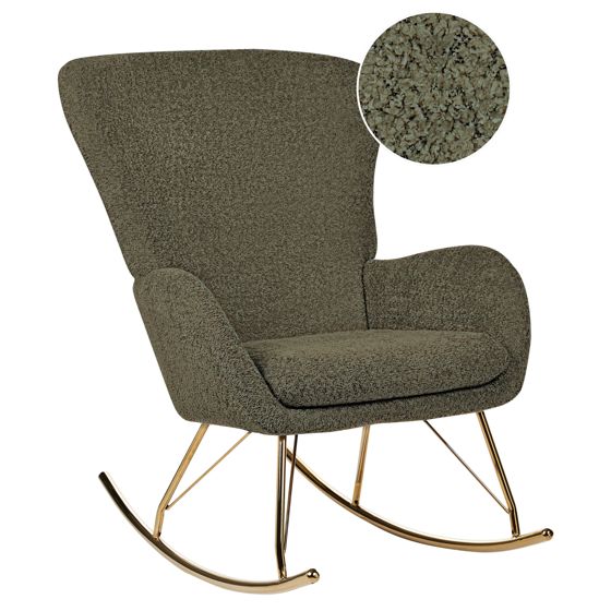 Gungstol ANASET Bouclé Mörkgrön