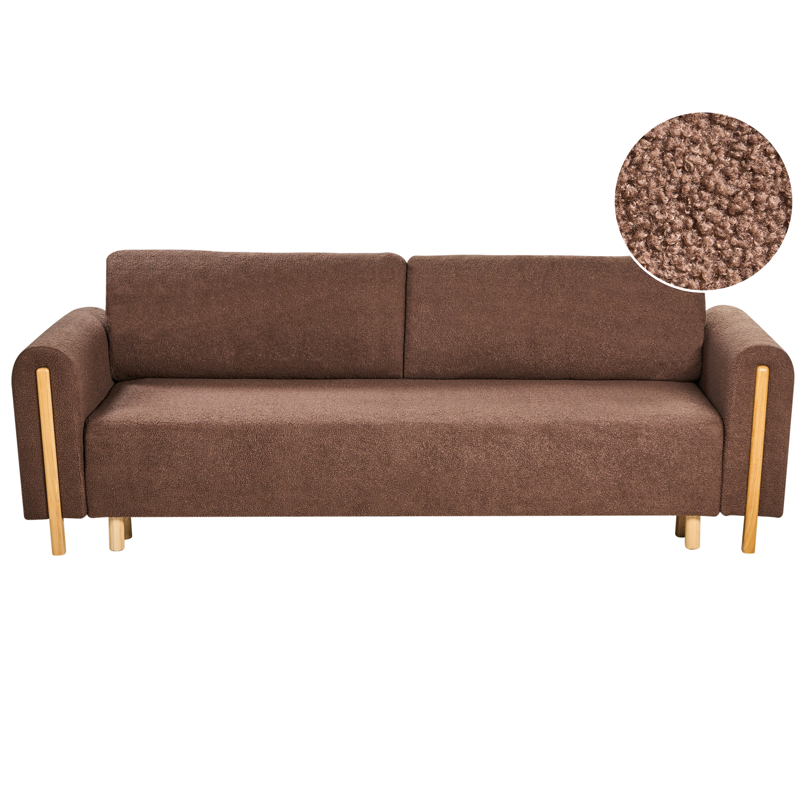 Bäddsoffa 3-sits KVAM med förvaring Bouclé Brun